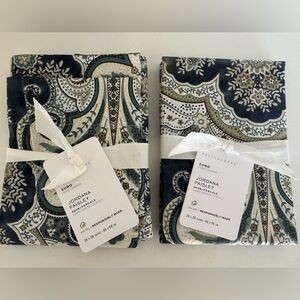 NWT Two Pottery Barn Jordana Paisley Percale Euro Shams